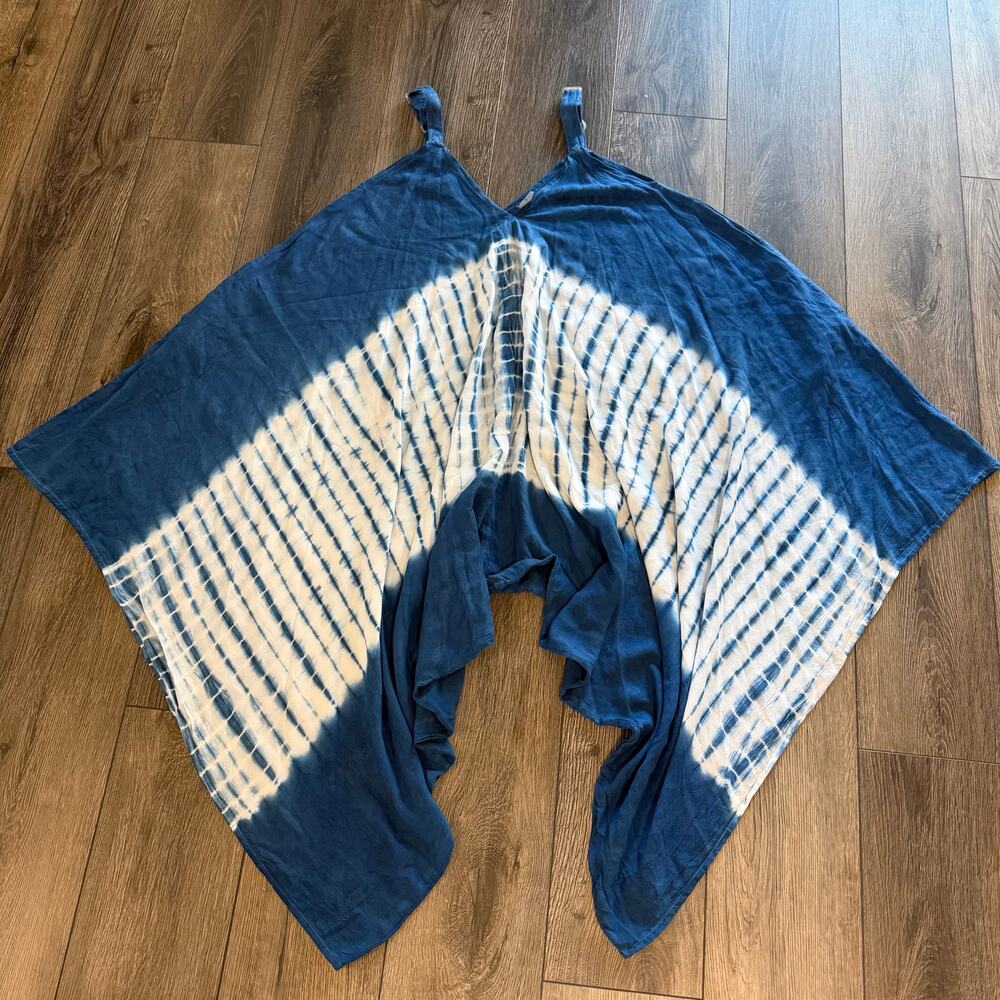 Shoreline Wear Indigo Blue Tie Dye Harem Jumpsuit Maxi Dress Boho Small 215624 - Picture 8 of 16
